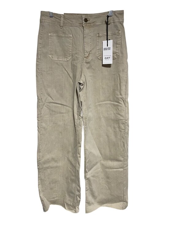 Oat New York Denim - OAT New York High-Rise Wide-Leg Utility Pants Beige Denim Jeans Womens 10/30